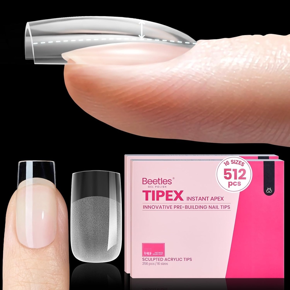 image:imageBeetles Tipex Nail Glue Gel 2 Pcs 20g Super Strong HandsFree Solid Nail Glue for Tipex Instant Apex Nail Tips Professional BeginnerFriendly U V Light Required1GSquare Short 512pcs Tipex Nail Tips