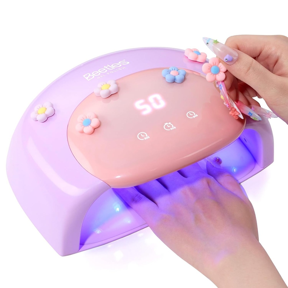 image:imageBeetles UV Nail Lamp  LED Nail Lamp with 3 Timer 3060120s UV Light for Gel Nails Smart Sensor Nails Dryer for Fast Curing Gel Polish Top Coat and Base Coat DIY Salon Manicure Art Tools PinkZUV Nail Lamp for Hands  Feet Candy Purple