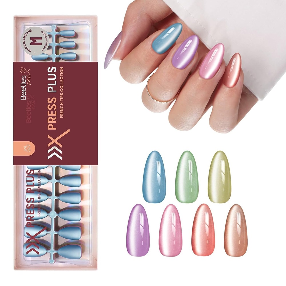 image:imageBeetles X Press Cat Eye Nails  Bubble Aurora  7 Colors Medium Almond Press On Nails  16 Sizes 224 Pcs Natural Salon Quality Soft Nail Gel Art DIY For Women01M AlmondCat Eye Bubble Aurora