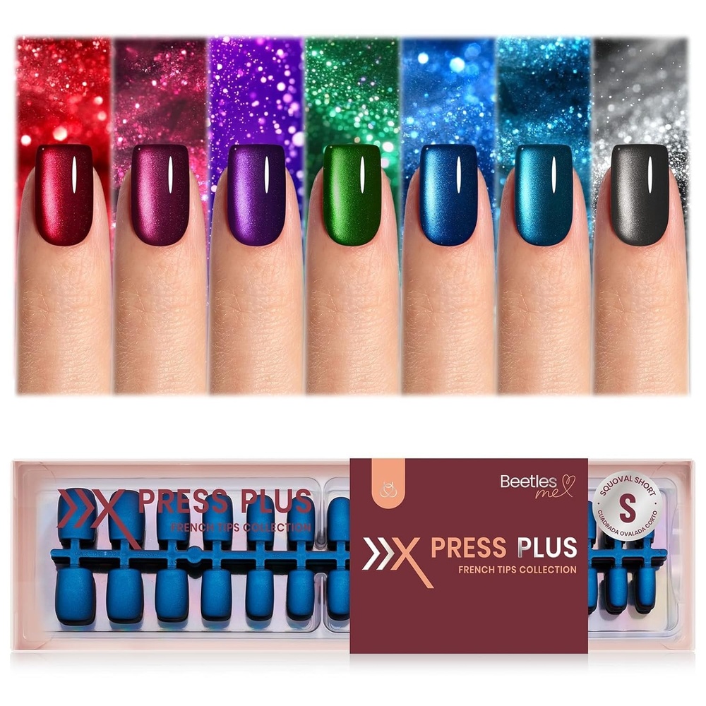 image:imageBeetles X Press Cat Eye Nails  Bubble Aurora  7 Colors Medium Almond Press On Nails  16 Sizes 224 Pcs Natural Salon Quality Soft Nail Gel Art DIY For Women03S SquareCat Eye Mystic Aurora