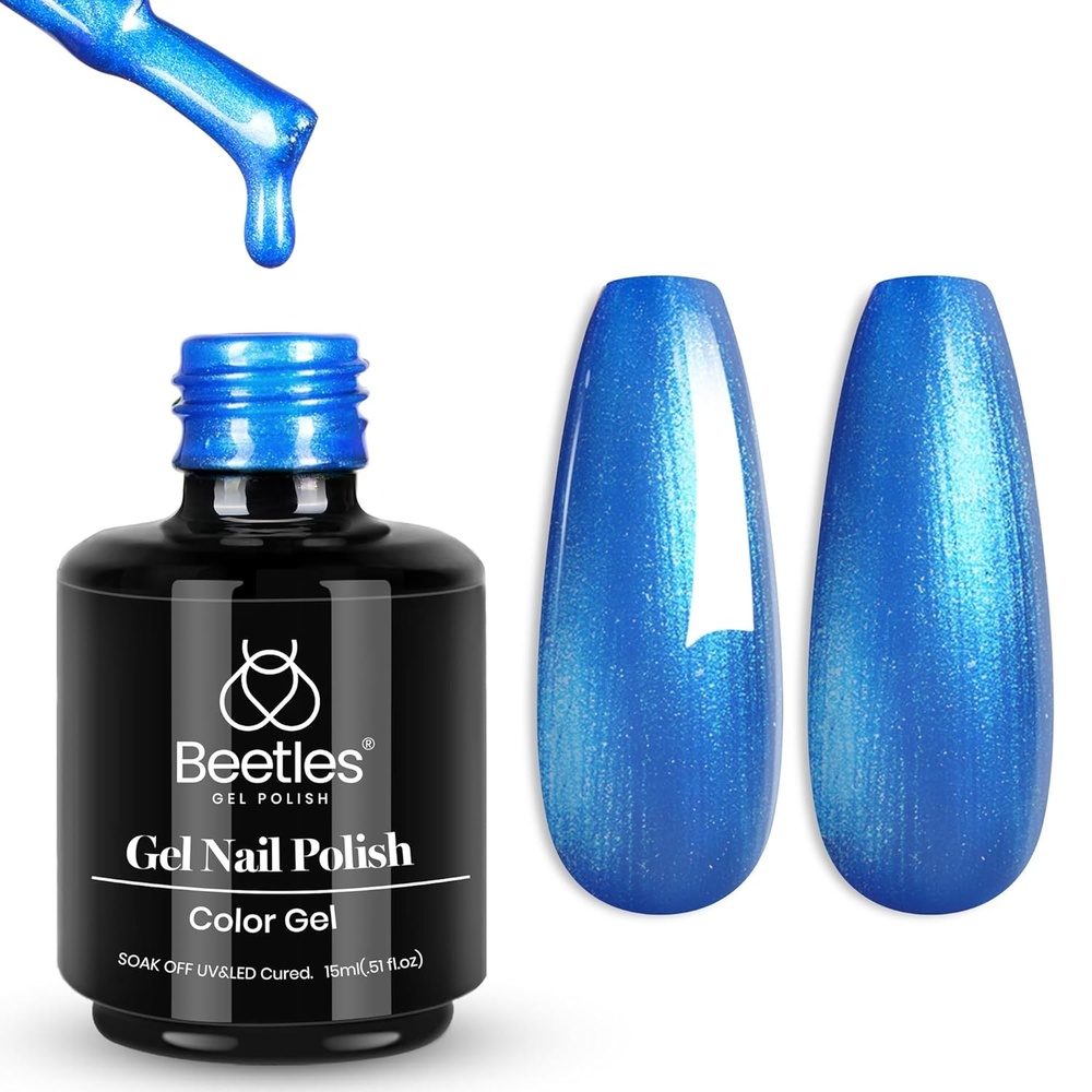 image:imageBeetles Yellow Gel Polish  Lemon Chiffon 15ML051Fl Oz Pastel Yellow Gel Nail Polish Soak Off UV LED Lamp Nails Art LongLasting Manicure Salon DIY Home Bright Summer NailsD  Shimmery Blue  Mystic Sea