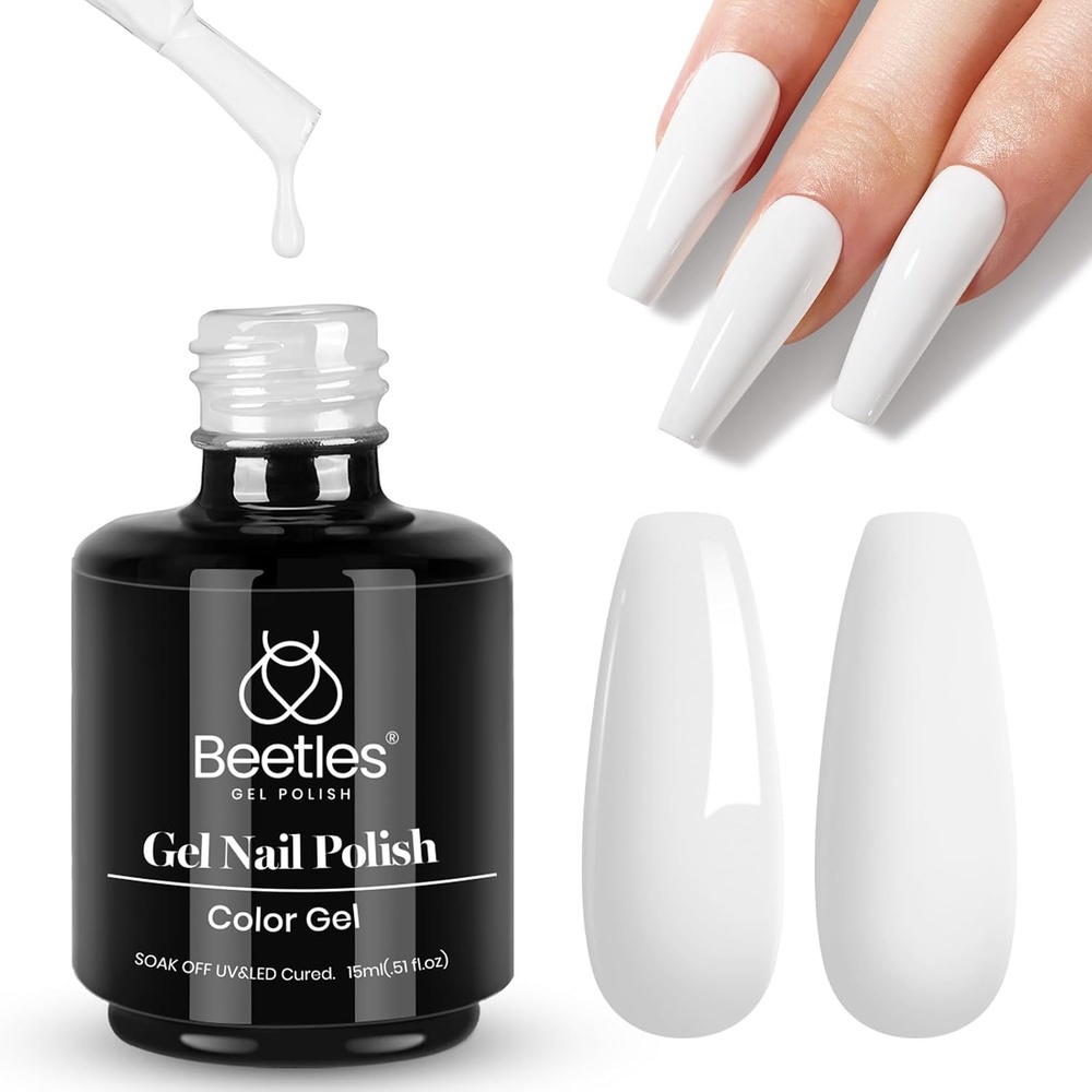 image:imageBeetles Yellow Gel Polish  Lemon Chiffon 15ML051Fl Oz Pastel Yellow Gel Nail Polish Soak Off UV LED Lamp Nails Art LongLasting Manicure Salon DIY Home Bright Summer NailsA  Creme White  French White