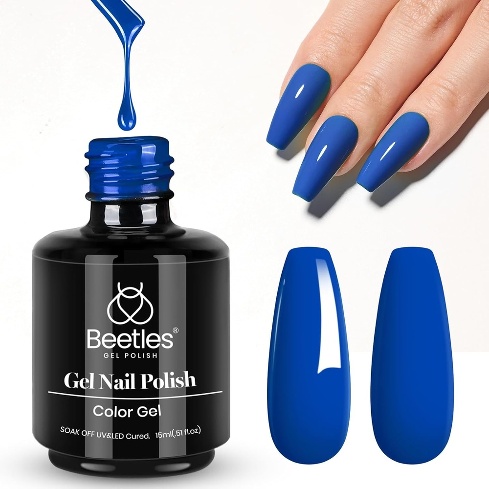 image:imageBeetles Yellow Gel Polish  Lemon Chiffon 15ML051Fl Oz Pastel Yellow Gel Nail Polish Soak Off UV LED Lamp Nails Art LongLasting Manicure Salon DIY Home Bright Summer NailsD  Creme Blue  Cobalt