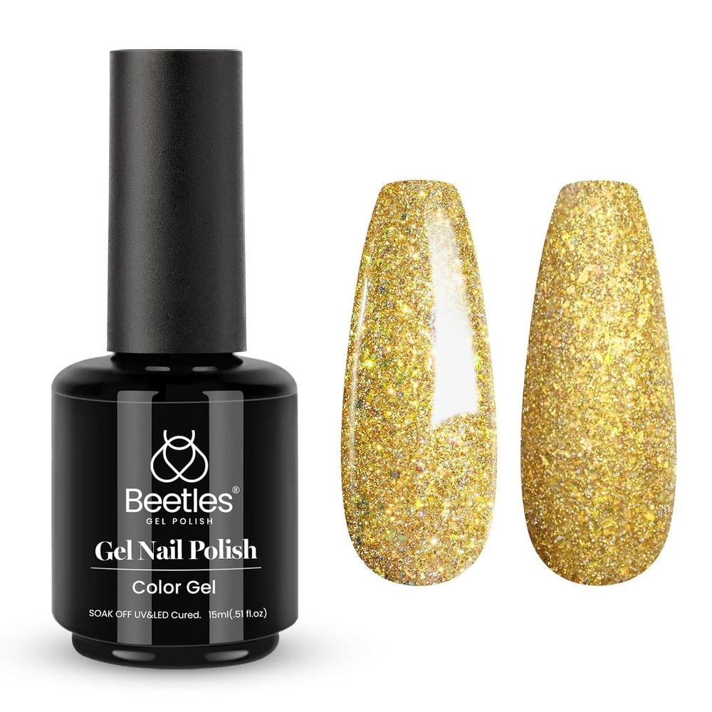 image:imageBeetles Yellow Gel Polish  Lemon Chiffon 15ML051Fl Oz Pastel Yellow Gel Nail Polish Soak Off UV LED Lamp Nails Art LongLasting Manicure Salon DIY Home Bright Summer Nails75Champagne Gold