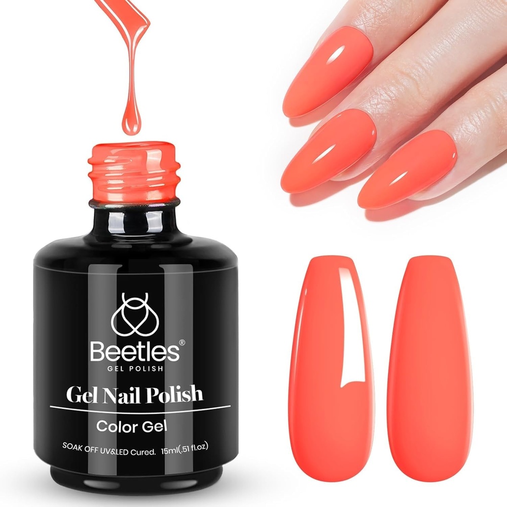 image:imageBeetles Yellow Gel Polish  Lemon Chiffon 15ML051Fl Oz Pastel Yellow Gel Nail Polish Soak Off UV LED Lamp Nails Art LongLasting Manicure Salon DIY Home Bright Summer NailsM  Creme Orange  Carly Coral Orange