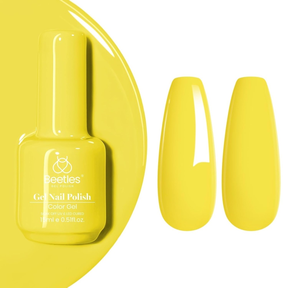image:imageBeetles Yellow Gel Polish  Lemon Chiffon 15ML051Fl Oz Pastel Yellow Gel Nail Polish Soak Off UV LED Lamp Nails Art LongLasting Manicure Salon DIY Home Bright Summer NailsK  Creme Yellow  Canary Yellow