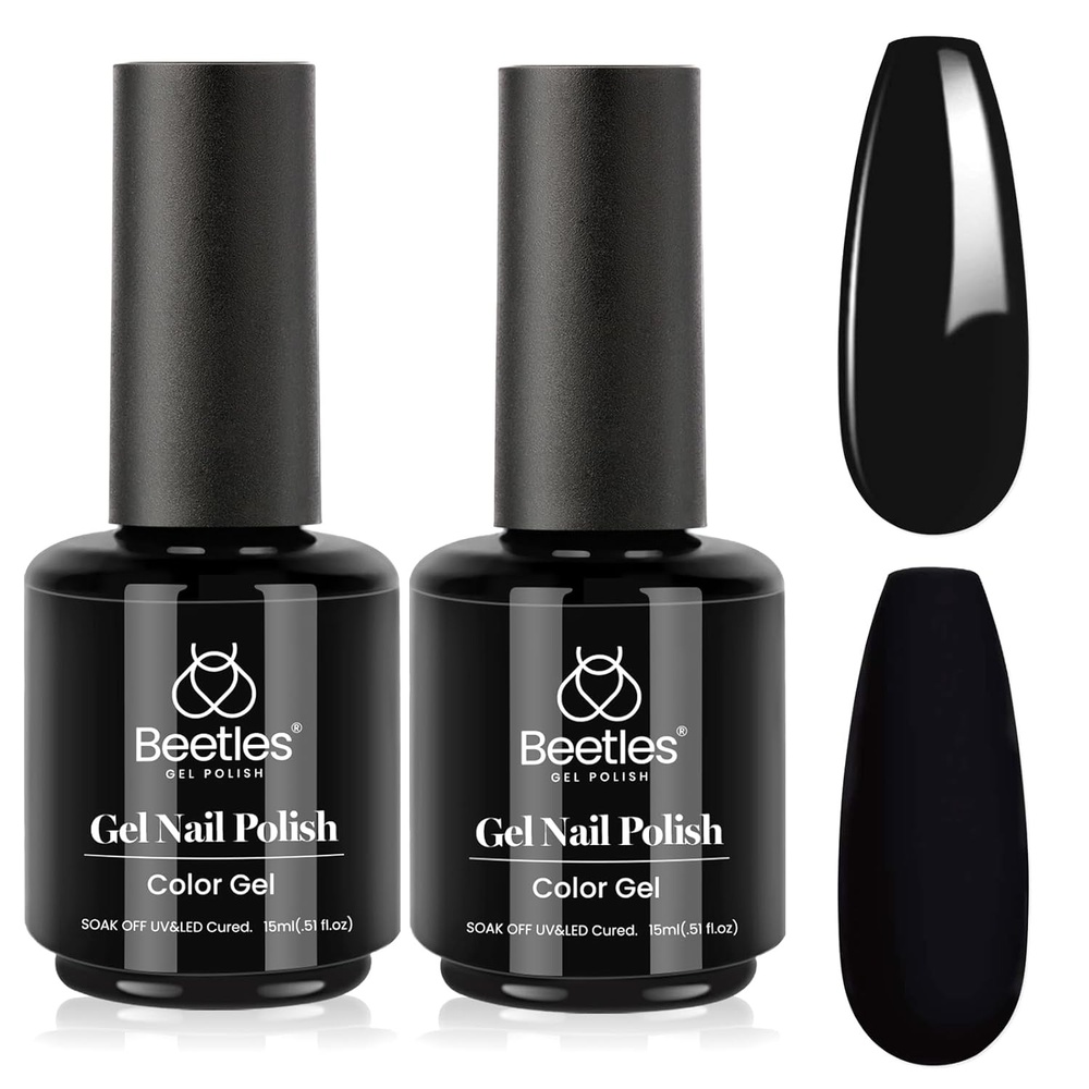 image:imageBeetles Yellow Gel Polish  Lemon Chiffon 15ML051Fl Oz Pastel Yellow Gel Nail Polish Soak Off UV LED Lamp Nails Art LongLasting Manicure Salon DIY Home Bright Summer NailsG  Creme Black  2pcs Long Nights Black
