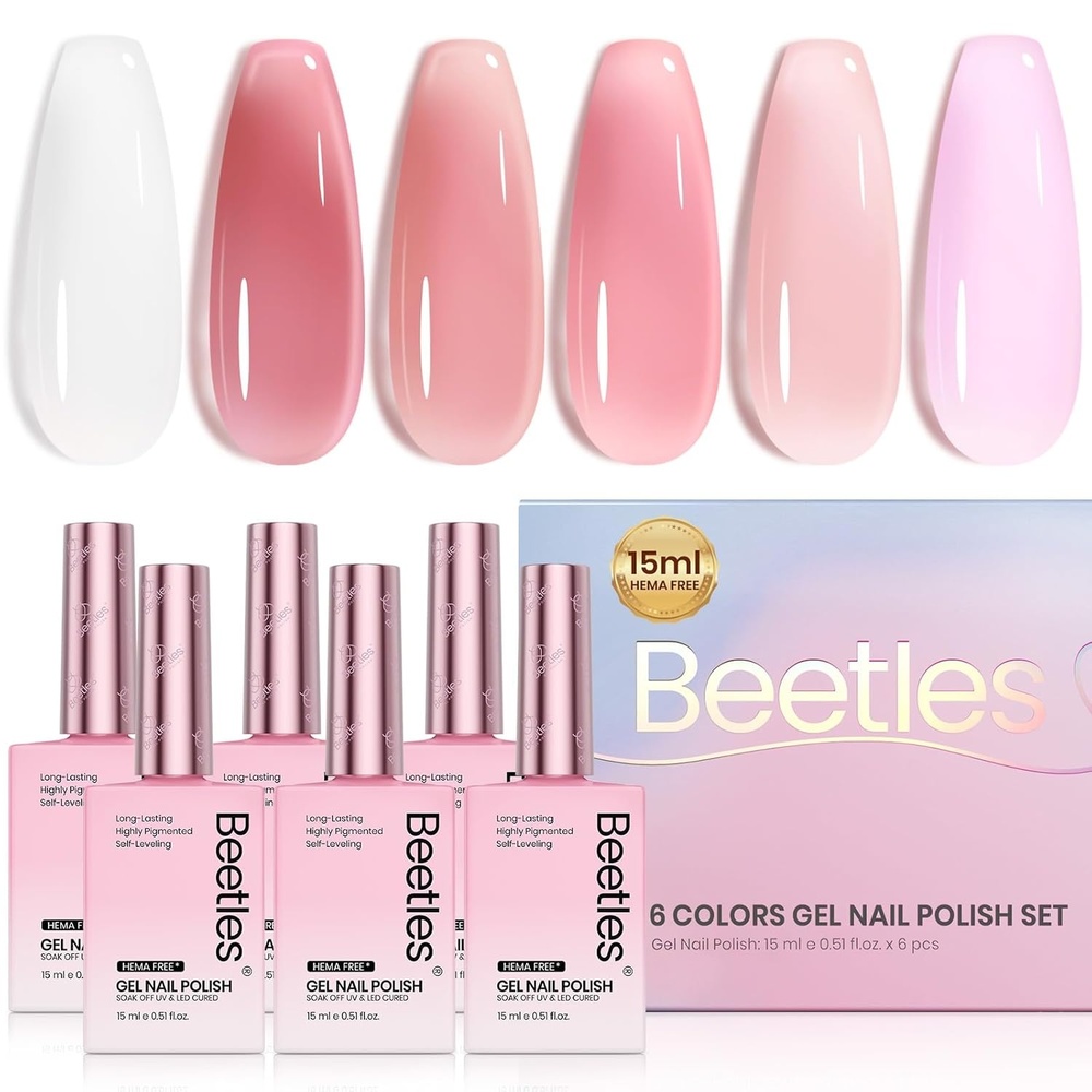image:imageBeetles Yellow Gel Polish Set  Lemon Whisper Collecion Butter Pastel Light Bright Yellow Gel Polish Set Colors UV LED Soak Off Nail for ManicurePeachy Cream