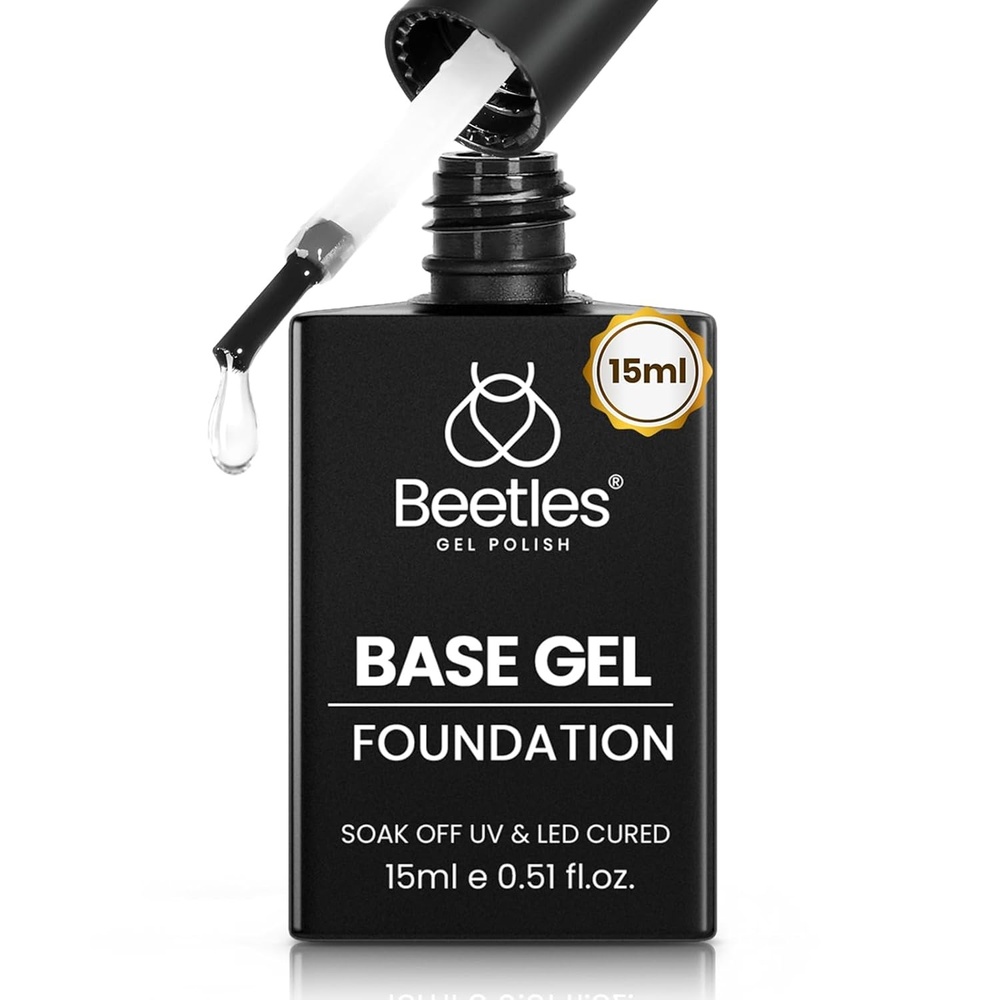 image:imagebeetles Gel Polish 2Pcs 15ml No Wipe Top Coat Gel Nail Polish High Gloss Shiny LongLasting Clear Gel Top Coat Soak Off Nail Lamp Summer Nails Home DIY Manicure and Nail Salon Gifts for Women1Clear Gel Base Coat 15ml