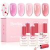 0-1-Pink Rubber Base Gel & Gel Top Coat Heart Shape