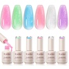 Clear 6 PCS Rubber Base Gel