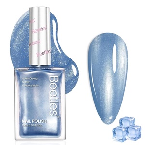 Beetles 2 in 1 Nail Strengthener Polish 1Pcs 15ml Pearl White Nail Polish-Fast Drying & Long Lasting Nail Polish Pearlescent Sheen Nail Lacquer Shimmer Art Effect for Nail Salon-Quality Results(Lakeside Ripple)