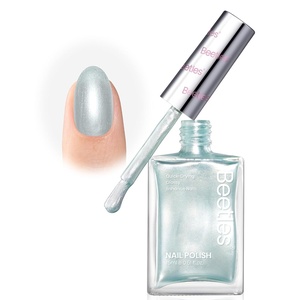 Beetles 2 in 1 Nail Strengthener Polish 1Pcs 15ml Pearl White Nail Polish-Fast Drying & Long Lasting Nail Polish Pearlescent Sheen Nail Lacquer Shimmer Art Effect for Nail Salon-Quality Results(Aqua Bubble)