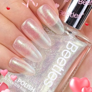 Beetles 2 in 1 Nail Strengthener Polish 1Pcs 15ml Pearl White Nail Polish-Fast Drying & Long Lasting Nail Polish Pearlescent Sheen Nail Lacquer Shimmer Art Effect for Nail Salon-Quality Results(Brilliant Milky Way)