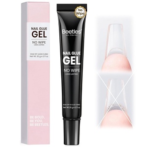 Beetles 20g Solid Nail Glue Gel – No Wipe, Hands-Free Soft Nail Tips Glue for Fake Acrylic Nails, Clear Press On Nails, Nail Extensions, 3D Nail Art, Soak Off Nail Lamp Long-Lasting, Beginner-Friendly