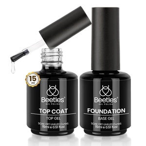 Beetles 3D Gel Nail Art, 1Pcs 15ml Sculpting Gel 3 in 1 Clear No Wipe Nail Polish Rhinestone Art Glue for Nail Gems Diamond Jewelry U V LED Lamp Needed DIY Home Salon Nails Gifts for Women(Base Top Coat Clear)