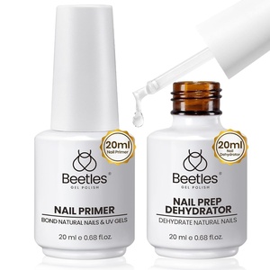 Beetles 3D Gel Nail Art, 1Pcs 15ml Sculpting Gel 3 in 1 Clear No Wipe Nail Polish Rhinestone Art Glue for Nail Gems Diamond Jewelry U V LED Lamp Needed DIY Home Salon Nails Gifts for Women(2Pcs 20ml Clear Nail Dehydrator and Primer Set)