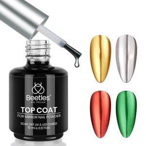 Beetles 3D Gel Nail Art, 1Pcs 15ml Sculpting Gel 3 in 1 Clear No Wipe Nail Polish Rhinestone Art Glue for Nail Gems Diamond Jewelry U V LED Lamp Needed DIY Home Salon Nails Gifts for Women(Clear Gel Top Coat for Chrome Nail Powder)