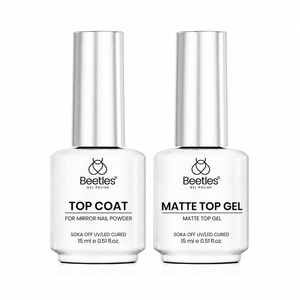 Beetles 3D Gel Nail Art, 1Pcs 15ml Sculpting Gel 3 in 1 Clear No Wipe Nail Polish Rhinestone Art Glue for Nail Gems Diamond Jewelry U V LED Lamp Needed DIY Home Salon Nails Gifts for Women(Clear Chrome Top Coat Kit)