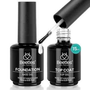 Beetles 3D Gel Nail Art, 1Pcs 15ml Sculpting Gel 3 in 1 Clear No Wipe Nail Polish Rhinestone Art Glue for Nail Gems Diamond Jewelry U V LED Lamp Needed DIY Home Salon Nails Gifts for Women(0-0-Base Top Coat)