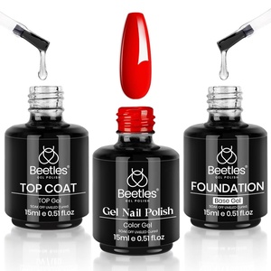 Beetles 3Pcs 15ml White Gel Nail Polish and No Wipe Gel Base & Top Coat Set, Soak Off UV Lamp and Long Lasting Glossy Coat French Manicure Art Design Kit(3Pcs 15ml Gel Nail Polish Set)