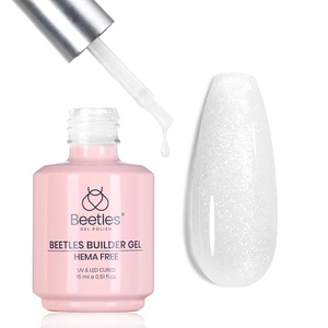 Beetles Builder Gel for Nails,2 Pcs 8 in 1 UV LED Clear Building,for Smoothing Uneven Nails,Strengthening,Instant Apex & Extension,for DIY Salon at Home,Friendly for Beginner,Gifts for Women(A7-Glitter White)