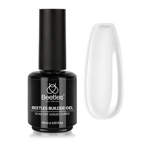 Beetles Builder Gel for Nails-8 in 1 Natural Nude Translucent Color, Thickening Strengthening Building Instant Apex,Beginner-Friendly DIY Salon at Home, UV & LED Lamp Cured Needed(0-Clear)