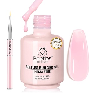 Beetles Builder Gel for Nails-8 in 1 Natural Nude Translucent Color, Thickening Strengthening Building Instant Apex,Beginner-Friendly DIY Salon at Home, UV & LED Lamp Cured Needed(C2-Jelly Pink)