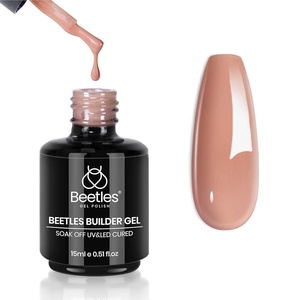 Beetles Builder Gel for Nails-8 in 1 Natural Nude Translucent Color, Thickening Strengthening Building Instant Apex,Beginner-Friendly DIY Salon at Home, UV & LED Lamp Cured Needed(B6-Natural Brown)