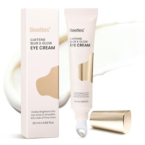 Beetles Caffeine Eye Cream with Retinol, Blur & Glow Under Eye Cream for Dark Circles & Puffiness, Help Improve the Look of Fine Lines, Brighten Eyes Care with Cooling Metal Tip, 0.68 fl oz (20 ml)