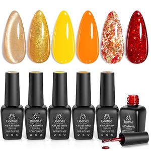 Beetles Cat Eye Gel Nail Polish Set, 6 Colors Brown Purple Glitter Nude Sparkle Stunning Champagne Burgundy Gold lavender Magnetic Effect Nail U v Gel Polish Art Design Gifts for Women(0-Daring Glow)