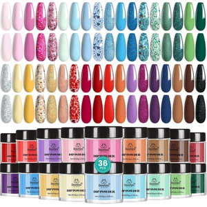 Beetles Dip Powder Nail Kit Starter, 40pcs 20 Colors Acrylic Dip-Manicure-Powders Includes Dipping Powder, Liquid Set, Nail Tools, Rhinestones, Beads for Summer Nail Art Lightflow Diary Collection(0-0-Mood Palette)