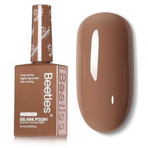 Beetles French Tip Gel Polish – Ink Snow Twins with Base Coat Top Coat, 2 Colors HEMA-Free Black & White Gel Nail Polish Set, Soak Off UV LED French Nail Kit, Summer Nails for Beginner & Professional(I – Creme Brown | Hema-free Latte Haze)