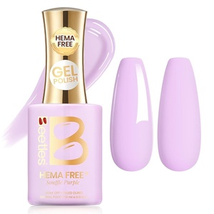 Beetles French Tip Gel Polish – Ink Snow Twins with Base Coat Top Coat, 2 Colors HEMA-Free Black & White Gel Nail Polish Set, Soak Off UV LED French Nail Kit, Summer Nails for Beginner & Professional(J – Creme Purple | Souffle Purple)