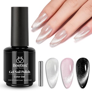 Beetles French Tip Gel Polish Set – Summer White Pink Gel Nail Polish Set 15ML Full Size Soak Off UV LED with 2 Styles Classic French Nail Art Sticker Sheets Manicure DIY Home Salon Gifts for Women(F – Velvet Silver | Star Cascade)