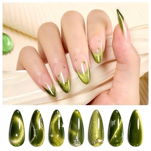 Beetles French Tip Gel Polish Set – Summer White Pink Gel Nail Polish Set 15ML Full Size Soak Off UV LED with 2 Styles Classic French Nail Art Sticker Sheets Manicure DIY Home Salon Gifts for Women(H – Velvet Green | Olive Emerald)