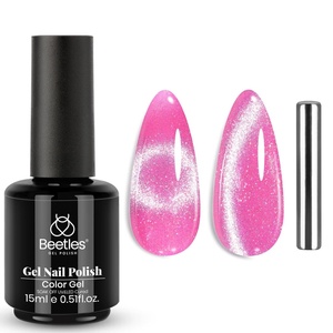 Beetles French Tip Gel Polish Set – Summer White Pink Gel Nail Polish Set 15ML Full Size Soak Off UV LED with 2 Styles Classic French Nail Art Sticker Sheets Manicure DIY Home Salon Gifts for Women(B – Velvet Pink | Pink Tourmaline)
