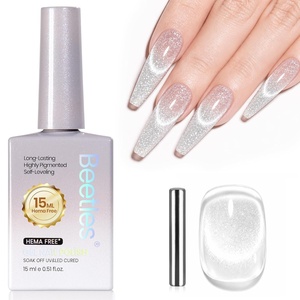 Beetles French Tip Gel Polish Set – Summer White Pink Gel Nail Polish Set 15ML Full Size Soak Off UV LED with 2 Styles Classic French Nail Art Sticker Sheets Manicure DIY Home Salon Gifts for Women(F – Velvet Silver | Lunar Silk)