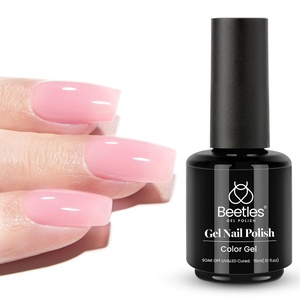 Beetles French Tip Gel Polish Set – Summer White Pink Gel Nail Polish Set 15ML Full Size Soak Off UV LED with 2 Styles Classic French Nail Art Sticker Sheets Manicure DIY Home Salon Gifts for Women(B – Sheer Pink | Bubblegum Nails)