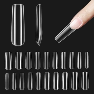 Beetles Gel Nail Kit Almond-500Pcs Gel Nails Tip Easy Extension Set Short Almond Shape 9 In 1 Nail Glue Extension Set Uv Led Lamp Acrylic False Tips Kit DIY Nails Art Gifts for Women(3-3–Long Square 500pcs (Clear))