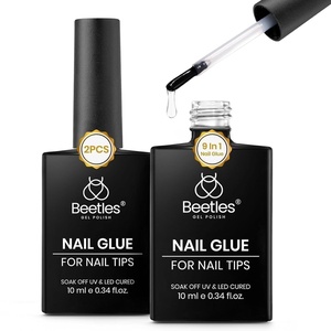 Beetles Gel Nail Tips Flat-X- Square Medium, 320pcs 16 Sizes(00-14), Pre-Etched Half Matte Full Cover Soft Gel Tips, Clear Press on False Nail Extension Acrylic Fake Nails, Easy DIY Salon Art(0-1-2Pcs 10ml Gel Nail Glue)