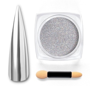 Beetles Gel Polish Sliver Chrome Nail Powder, Mirror Metallic Effect Premium Salon Nail Glitter Manicure Pigments for Nail Art Design, 0.04oz/1g(A1-Mirror Effect)