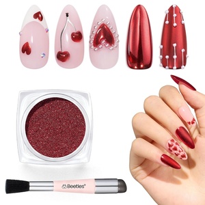Beetles Gel Polish Sliver Chrome Nail Powder, Mirror Metallic Effect Premium Salon Nail Glitter Manicure Pigments for Nail Art Design, 0.04oz/1g(Red Mirror Effect)