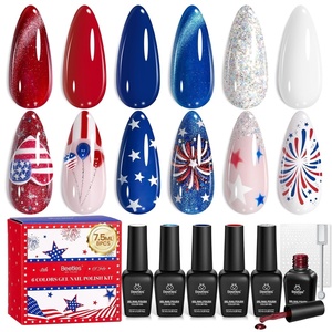 Beetles Glitter Gel Polish Set – Diamond Shine 6 Colors Reflective Sparkle Gel Set, Silver Black Pink Gold Holographic Shimmer Polish, with Nail Art Stickers Soak Off Uv LED Manicure Gifts for Women(Freedom in Firelight)