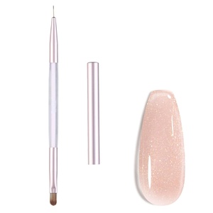 Beetles Nail Art Brushes, Clean Up Brush Gel Polish Nail Art Design Pen Painting Tools Fingernail Brush Nail Cleaning Brush Nail Art Liner Brush and Nail Dotting Pen Salon Diy at Home(1Pcs Builder Double-Ended Gel Nail Art Design Pen)