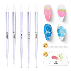 Beetles Nail Art Brushes, Clean Up Brush Gel Polish Nail Art Design Pen Painting Tools Fingernail Brush Nail Cleaning Brush Nail Art Liner Brush and Nail Dotting Pen Salon Diy at Home(Nail Art Sculpture Pen *5 Pcs)