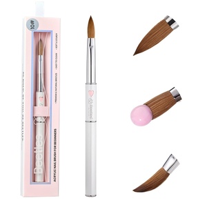 Beetles Nail Art Pens Brushes, 5pcs Nail Art Liner Brushes Set Painting Nail Dotting Drawing Tool Metal Handle for Long Lines, Details, Fine Sizes 7/11/15/20/25mm Gift for Women(Beginner Acrylic Nail Brush 10#)