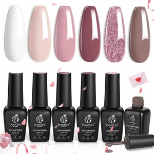 Beetles Nude Gel Polish Set – Symphony 6 Colors Neutral Pink Brown Glitter Skin tone Shades, Soak Off UV LED Manicure Kit DIY Art Design Gift for Women(0-0-Romantic Wedding)