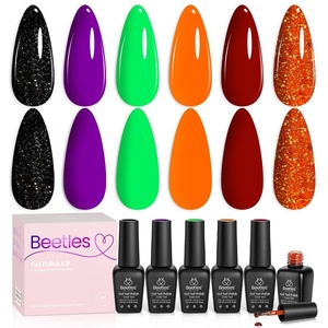Beetles Nude Gel Polish Set – Symphony 6 Colors Neutral Pink Brown Glitter Skin tone Shades, Soak Off UV LED Manicure Kit DIY Art Design Gift for Women(0-Hocus Pocus)
