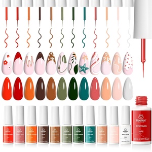 Beetles Pastel Gel Liner Nail Polish Set, 12 Colors Spring Sheer Pink Nude Blue Purple White Yellow Orange French Line Swirl Nail Art Gel Polish Soak Off Uv Lamp Manicure Gifts for Women(Nature Philosophy)